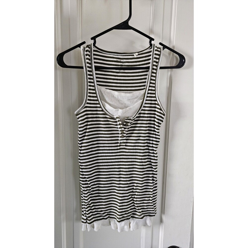 Energie Olive Green Stripped Racerback Y2K 2000s Womens Size L Tank Top
